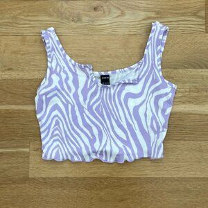 Shein Purple Zebra Cropped Tank Top